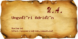 Ungvári Adrián névjegykártya